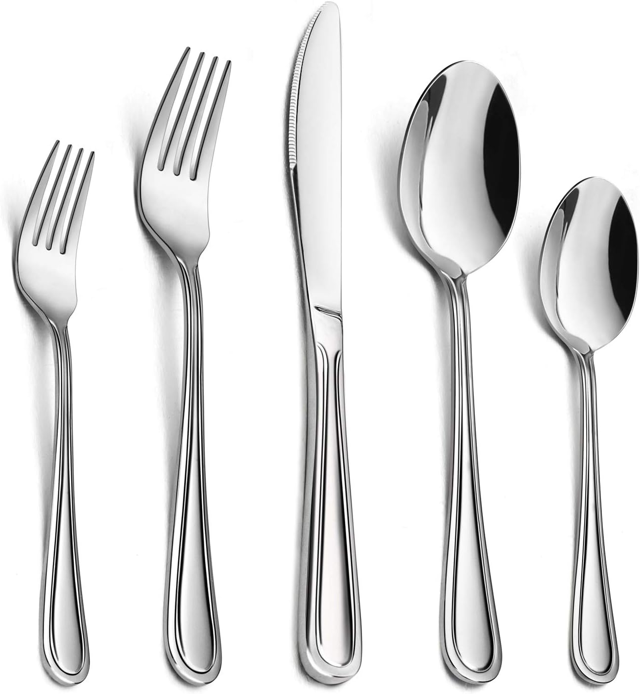 Silverware Set, HaWare 20-Piece Stainless Steel Flatware Cutlery Set, For Home/Hotel/Restaurant, Service for 4, Modern Elegant Design, Mirror Polished, Dishwasher Safe