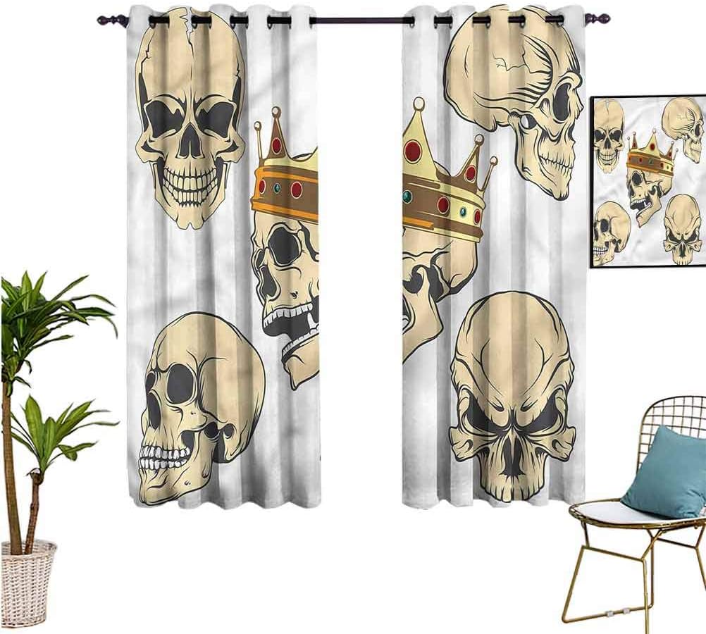 Amazon.com: Skull Blackout Window Curtain Panels, Skulls Different