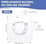 Sibba Shower Rod Holder 4Pcs Sticky Curtain Bracket No Drilling Clear view 2
