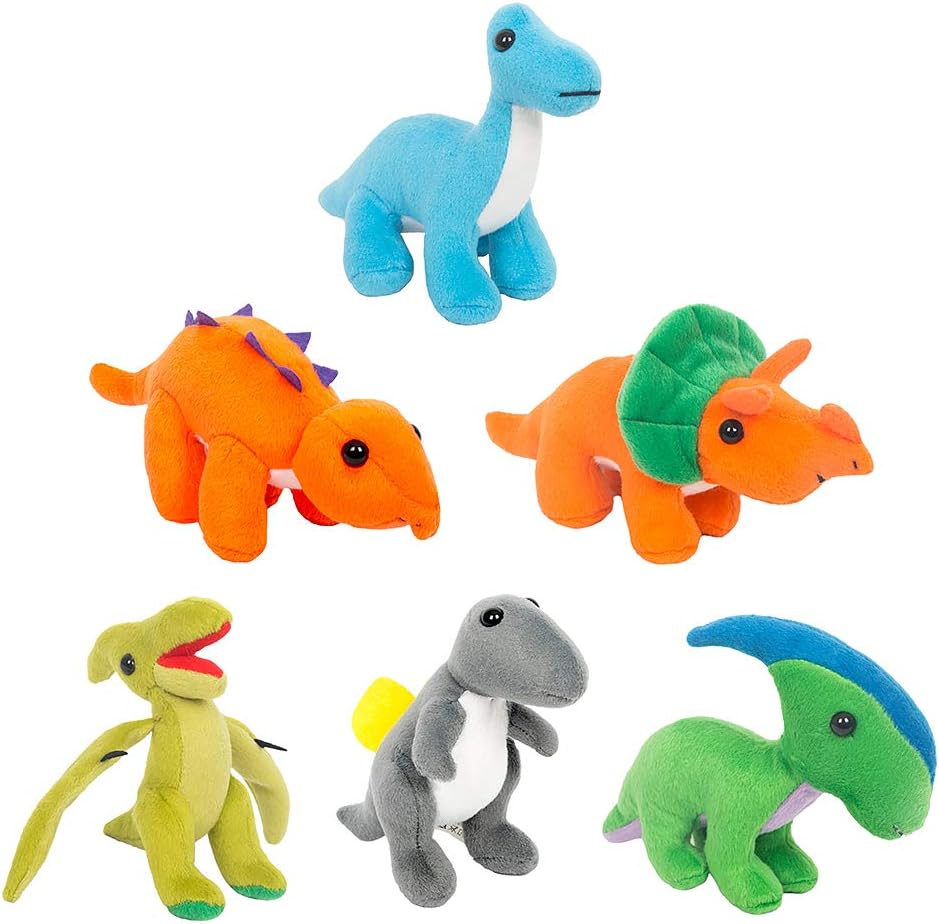 FRANKIEZHOU Dinosaur Stuffed Animals 6 Pack of Dinosaurs 5’’ Plush Toy