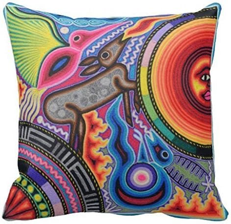 Oaxaca Mexico Mexican Mayan Tribal Art Boho Travel 18*18 pillow Case