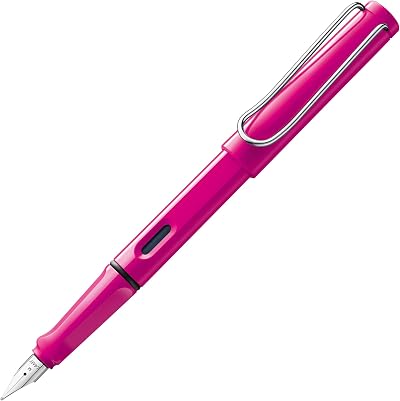 LAMY Safari Pink Fountain Pen LH M Nib with T 10 Blue Cartridge