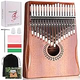 Kalimba 17 Keys Thumb Piano, Easy to Learn Portable Musical Instrument Gifts for Kids Adult Beginners with Tuning Hammer and Study Instruction. Known as Mbira, Wood Finger Piano