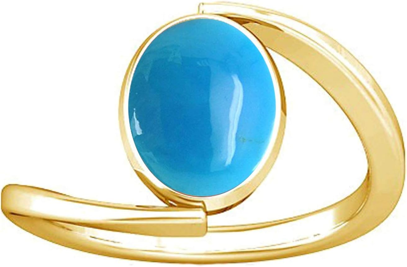 Divya Shakti 12.25-12.50 Carat Turquoise Feroza Gemstone Panchdhatu Ring for Women