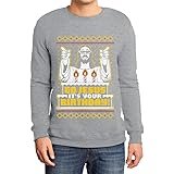 Shirtgeil Maglione Brutto di Natale per Lui - Go Jesus It's Your Birthday Felpa da Uomo