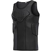 DGXINJUN Men Padded Chest Rib Protector Vest 4-Pads Shirt for Adult Football Baseball Softball Rugby Basketball