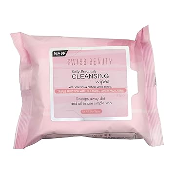 Swiss Beauty Wet Cleansing Wipes Cleansing Wipes For Face Natural Lotus 04 Pack of 2
