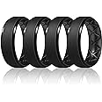 Egnaro Inner Arc Ergonomic Breathable Design, Silicone Rings Mens with Half Sizes, 7 Rings / 6 Rings / 5 Rings / 4 Rings / 1 Ring Rubber Wedding Bands, 8.5mm Wide-2mm Thick