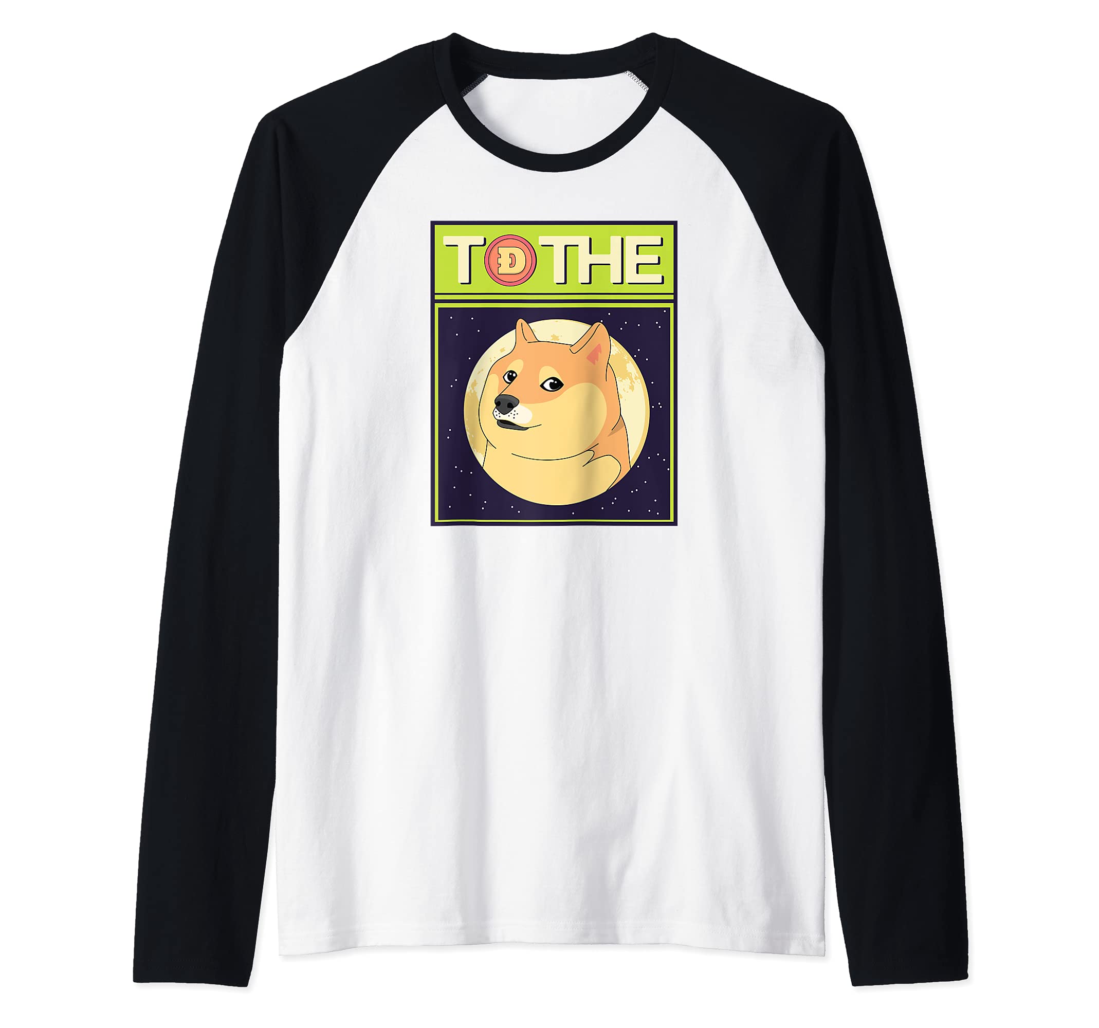Doge Crypto To Moon Hodling Coin Digital Currency Blockchain Raglan Baseball Tee