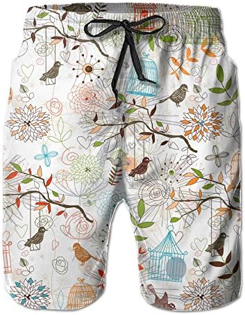 Men's Breathable Birdcage And Bird Quick-drying Board Shorts