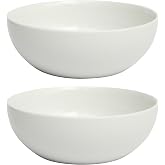Gibson Home Extra Large Serving Bowls Set of 2-100 oz 10-Inch White Porcelain Salad Bowl Set, Stackable Ceramic Kitchen Bowls, Dishwasher &amp; Microwave Safe