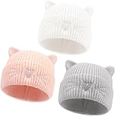 Baby Beanie Winter Hat with Cat Ear for Infant Toddler Boys Girls Kids Soft Knitted Hat Warm Skull Cap