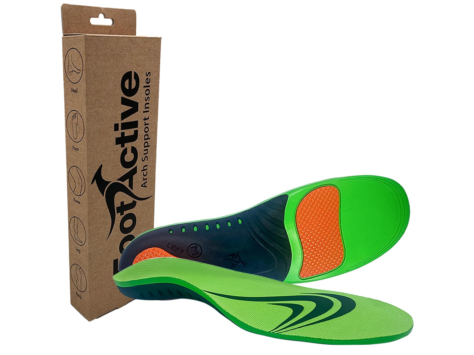 FootActive Sports Insoles Green XL - 11/13 UK