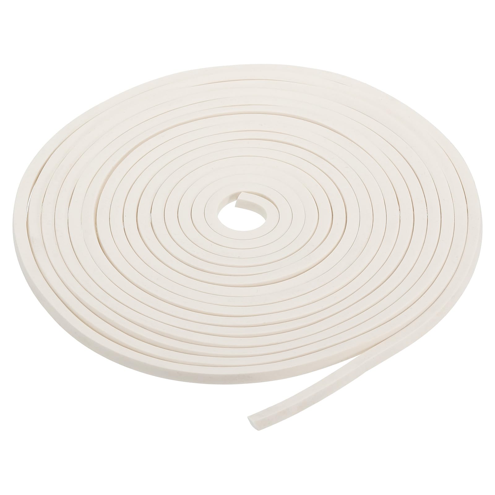 PATIKIL 5000x5x5mm Silicone Foam Seal Strip, High Density Square Solid Sponge Rubber Weather Stripping Cord for Sealing Gap Blocker Insulation, White
