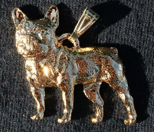 George Harris French Bulldog Dog 24k Gold Plated Pewter Pendant
