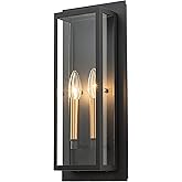 OUPAVOCS Outdoor Wall Light Fixture Exterior, Black Modern Porch Lights Wall Mount, 2-Light Outside Large Outdoor Wall Sconce