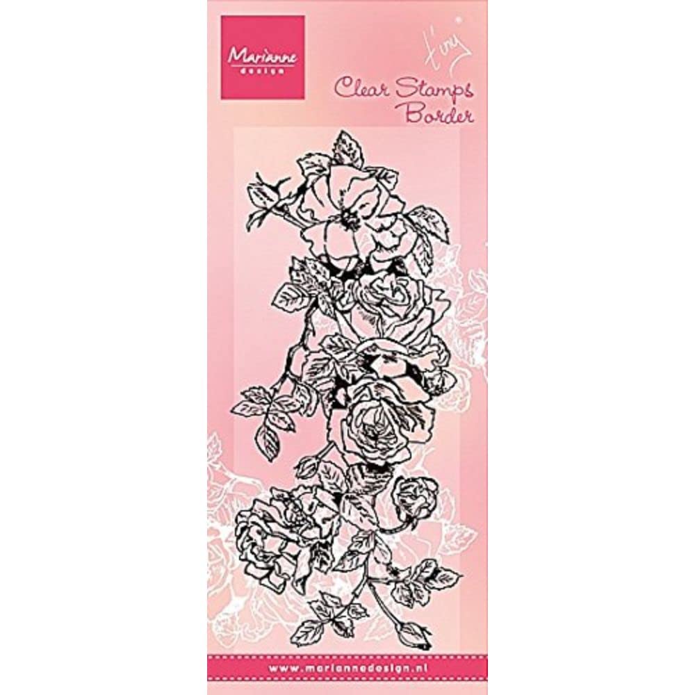 Marianne Design Tiny's Border Roses Clear Stamp, Transparent, 18.5 x 7.9 x 0.3 cm