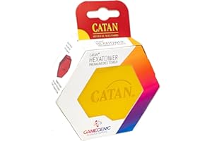 GameGenic Catan Hexatower: Yellow (EN) – Premium Hexagonal Dice Tower with Magnetic Dice-Stopper and Nexofyber Surface – Offi