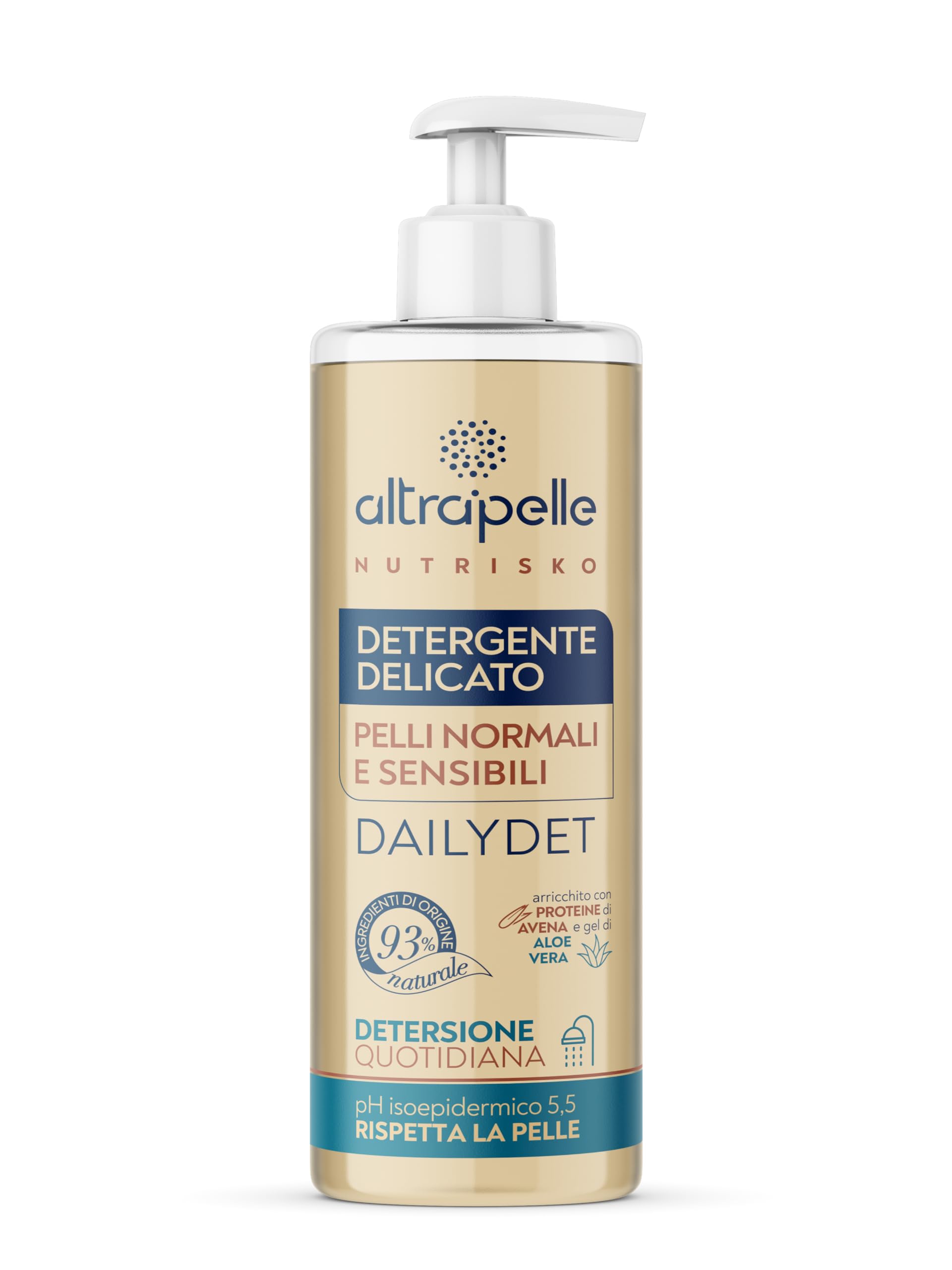 Altrapelle Nutrisko Gentle Face and Body Cleanser for Normal and Sensitive Skin, Daily and Soothing Cleansing, Gentle Formula with Natural Ingredients, Made in Italy (500 ml)