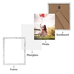 HORLIMER 8x10 Picture Frame Set of 15, Rustic White