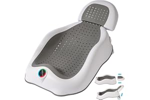 NFSVLB Baby Bath Support Newborn Bathtub with Water Temp Reminder Card - Adjustable,Ergonomic,Non-Slip Baby tubs for Newborns up to 6 Months,Foldable Infant tub for Bathtub,Sink,Bathroom(Gray)
