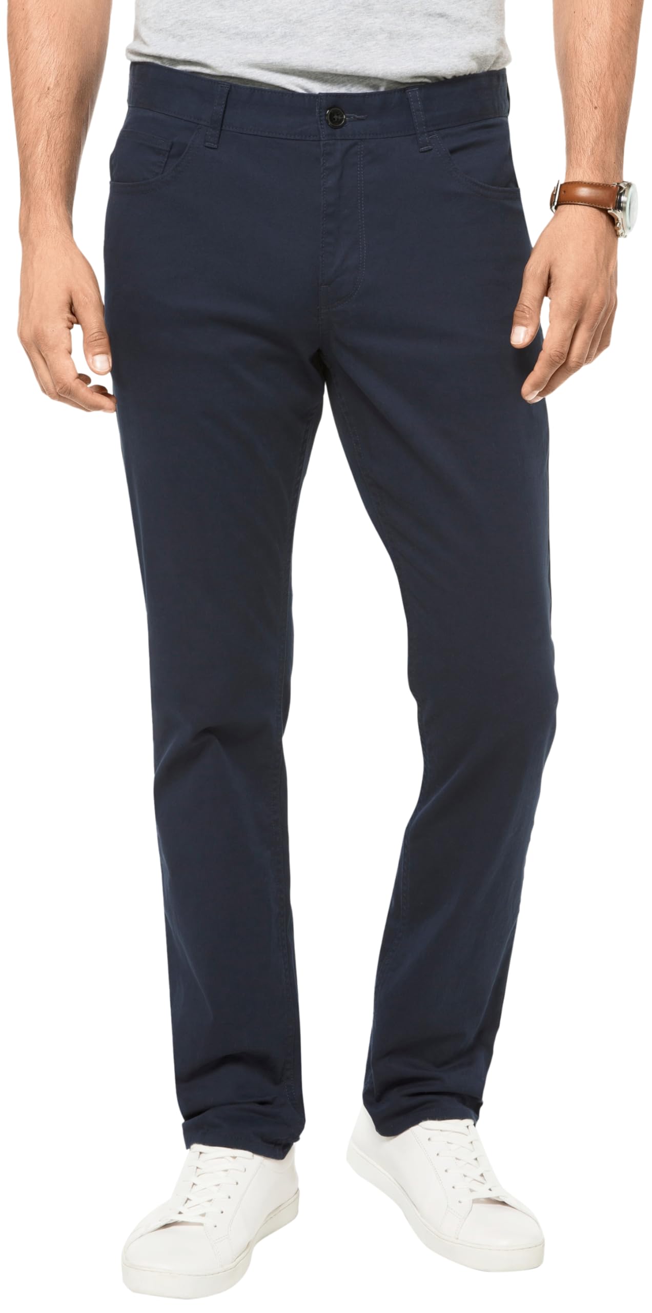 Michael Kors Men’s Parker 5 Pocket Stretch Pant, Midnight, 32/30
