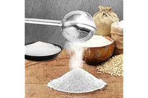 Flour Duster, One Handed Flour Sifter, Stainless Steel Powdered Sugar Shaker, Even Flour Baking Dusting Wand