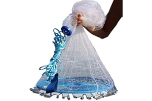 Lawaia Throw Net Saltwater Fishing Cast Net Fishing Cast Net Casting Nets Throw Cast Net Hand Throw Fishing Nets,Size 4FT/5FT/6FT/7FT/8FT/9FT/10FT/11FT/12FT Radius Monofilament