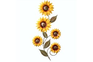 Metal Sun Wall Art Decor, Sun Flower Wall Art Hanging Decoration for Living Room, Outdoor Decor for Patio, Garden, Farmhouse 