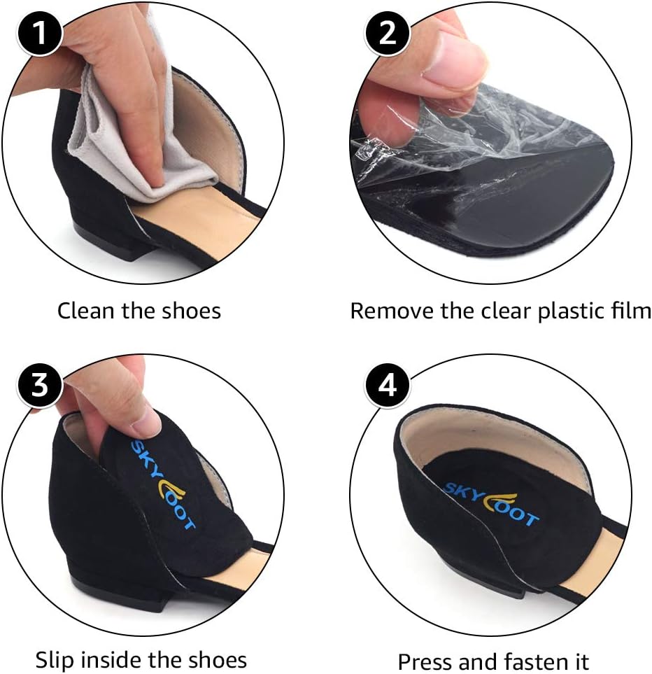 Skyfoot’s Heel Cups, Gel Heel Cushions for Plantar Fasciitis, Heel Pain, Bone Spur, Shock Absorbing, Achilles Pain and Leg Length Discrepancy(Medium - Women's 6-9|Men's 5-8): Health & Personal Care