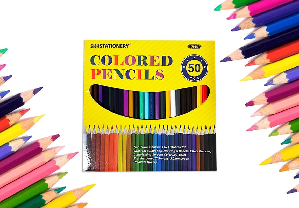 SKKSTATIONERY 50Pcs Colored Pencils,50 Vibrant Colors, Drawing Pencils for Sketch, Arts, Coloring Books, Back to school Christmas Halloween Gifts