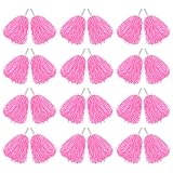 Hooshing 24PCS Pink Pom Poms Cheerleading Plastic