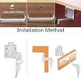 Mclcvp7re 4 Sets Zinc Alloy Security Drawer Locks Cabinet Mailbox Cam Lock w/ 4 view 9