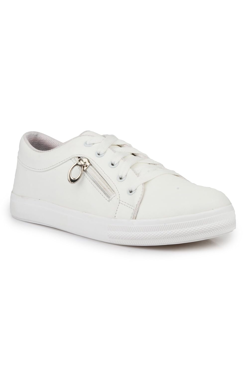 skywalk lace up zipper casual white sneakers
