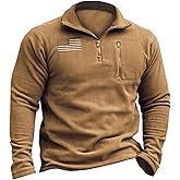 GRMNSG Mens Tactical Fleece Jacket Quarter Zip Pullover Soft Warm Sweatshirt