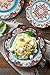 Stoneware Plate Accent Dinnerware Plates 4 Piece, Embossed Hand Painted Muiticolor, Christmas Table Setting Gift