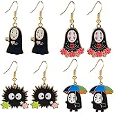 Anime Ghost Dangle Earrings No Face Man Earrings Hallowmas Costume Props for Women Enamel Design