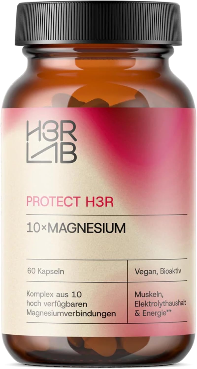 10× Magnesium Komplex – Kapseln mit 10 bioaktiven Magnesiumverbindungen | Magnesium Bisglycinat, Citrat & Malat | Für Muskeln, Nerven & Energie | Hoch bioverfügbar | Vegan (Pack of 1)