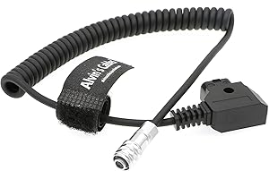 Alvin's Cables BMPCC 4K/6K Power Cable for Blackmagic Pocket Cinema Camera 6K Weipu 2 Pin Female to D Tap Power Coiled Cord f