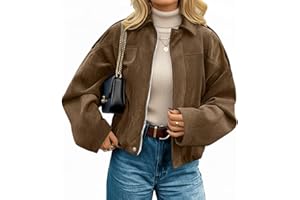 kipfall Womens Faux Suede Jackets Fall Fashion Outfits Coat Winter Clothes Open Front Cropped Jacket