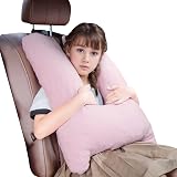 1 MIDDLE ONE Car Pillow for Kids, Memory Foam Travel Pillow for Car and Adults, Kid Travel Pillows for Sleeping on Road Trip, Small Body Pillow for Kids (Pink)