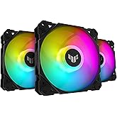 ASUS TUF Gaming TF120 ARGB Chassis Fan 3 Pack 3Pin Customizable LEDs, Advanced Fluid Dynamic Bearing, 120mm PWM Control, Anti