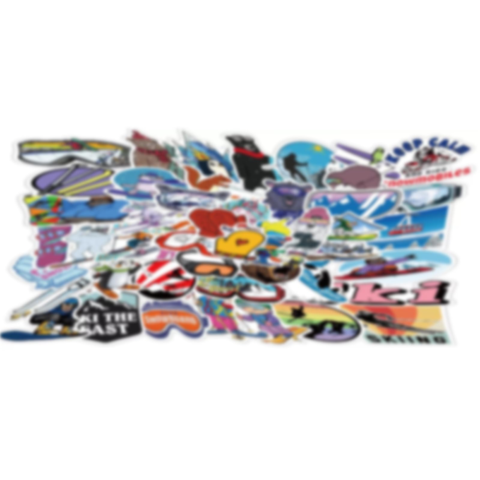 Photo 1 of 100PCS Skiing Stickers,Winter Ski Decals Vinyl Waterproof Stickers for Water Bottle Laptop Snowboard Luggage Helmet Skateboard Guitar Scrapbook Phone Gifts for Teens Girls Kids Adult