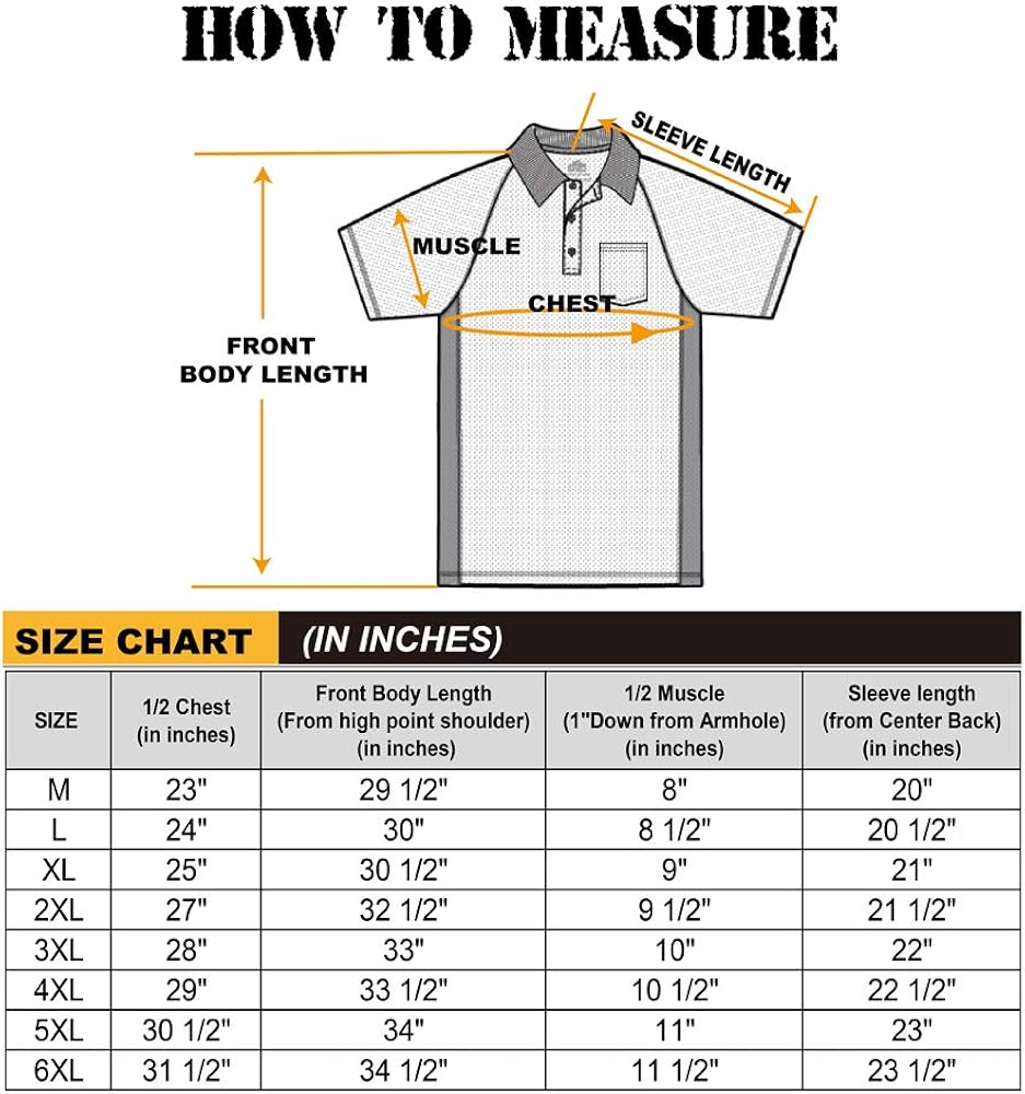 Men's Short Sleeve Moisture Wicking Performance Golf Polo Shirt, Side Blocked, Tall Sizes: M-7XL: Clothing