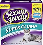 Scoop Away Cat Litter, Super Clump Litter with Ammonia Shield, Unscented, 25 Pound Carton