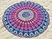 RawyalCrafts Indian Cotton Mandala Beach Tapestry - Bohemian Beach Throw - Boho Round Tablecloth - Indian Beach Mandala roundie - yogamat