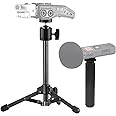 Portable Recorder Tripod Stand and Handle Grip kit Compatible with Zoom H1essential,H4n pro,H6,H1n,Q2n,H4essential,H6essential,H2n,H5 Handy Recorder and Tascam DR-40x, DR-05x, DR-07x Audio Recorder