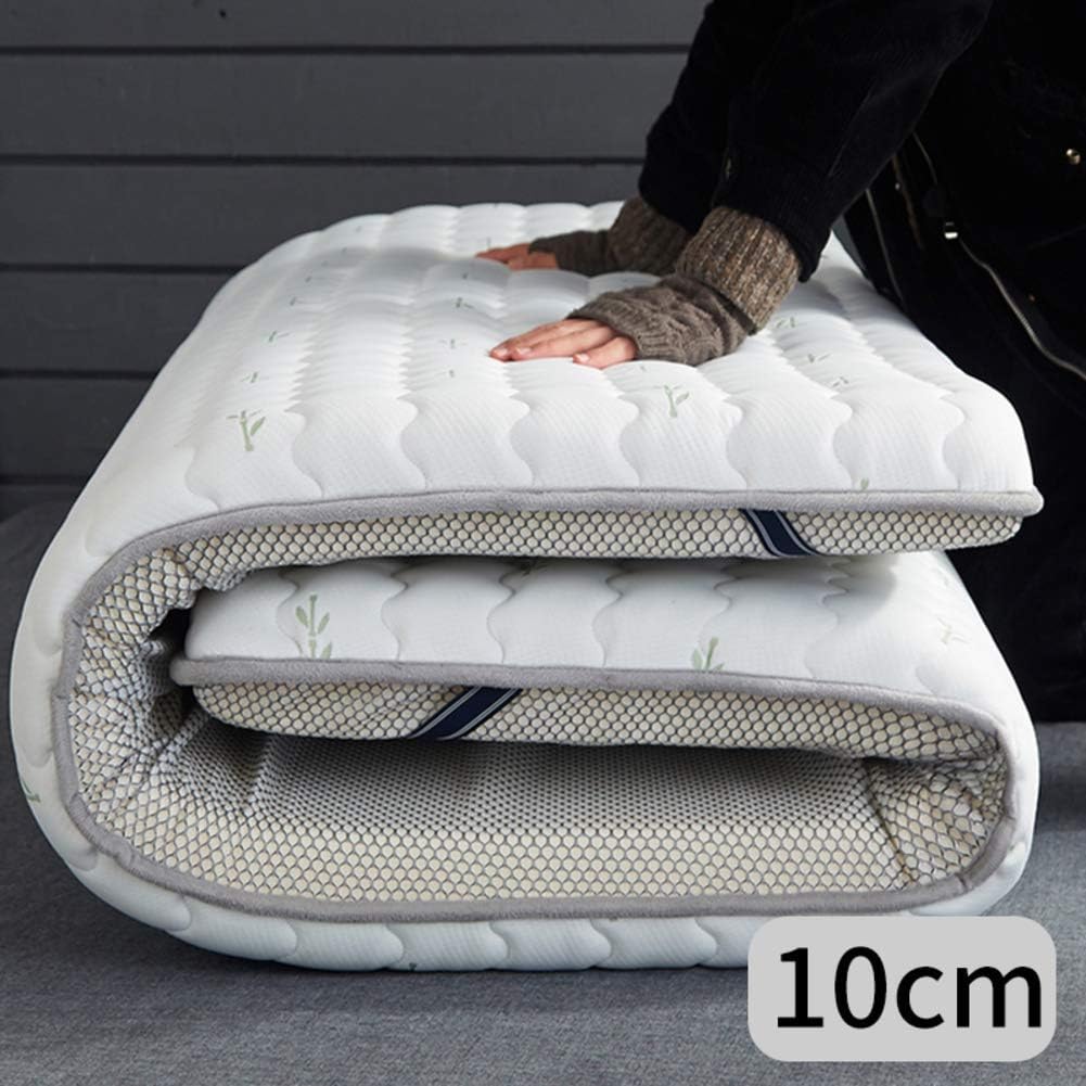 YUMUO Thick Latex Mattress Topper, Foldable Floor Mattress Soft Breathable Futon Tatami Mat Hypoallergenic Guest Mattress -white Twin: 90x200cm