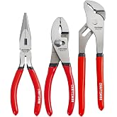 CRAFTSMAN Pliers Set, 3 Piece Set, Long Nose, Slip Joint, 8 Inch Groove (CMHT84103R)