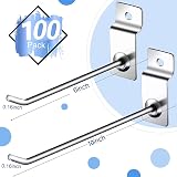 MYOYAY 100x 15cm Slatwall Hooks 3KG Load 4.2mm Thick Metal Pegboard Display view 2